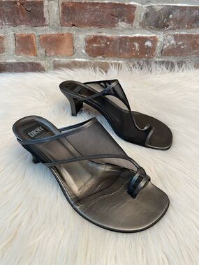 Vintage Y2K DKNY Mesh Sandals Mules, Size 7.5